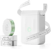 NIIMBOT D110 Mini Label Maker Machine with Tape 3 Rolls, Portable Label Printer Bluetooth Thermal Labelling Machine Small Sticker Printer, Compatible with Phone Only, White