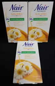 Nair Hair Remover 48 Wax Strips Body Sensitive Skin 99% natural origin formula