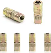Pack of 6 Grease Gun Pipe Adapter, Flat Nozzle Mouthpieces Hydraulics, Colour Galvanised Grease Gun Mouthpiece, Wear Resistant and Rust Resistant, for Grease Gun