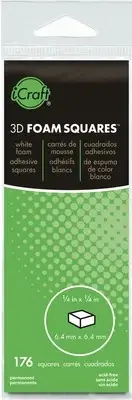 iCraft 3D Foam Squares 176/Pkg-White .25" 3683