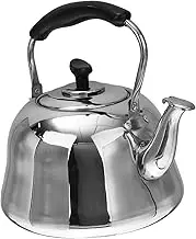 Mikinona 1Pc Stainless Steel Whistling Teapot with Handle Brushed Finish Kettle for Induction and Gas Stoves Water Kettle for Use