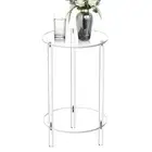 Small Sofa Side Table Coffee End Round 2Tier Shelf Living Room Acrylic End Table