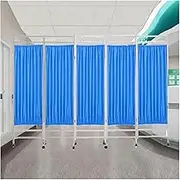 Foldable Hospital Privacy Screen,3/4/5/6-Section Partition on Sturdy Steel Frame with Casters,for Hospital Facilities Offices and Schools(5piece)