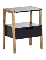 [Cooper & Co] Solid Oak Legno Bedside Table in Black