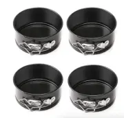 Set Of 4 Mini Springform Non-Stick Cake Pan Oven Pie Pans