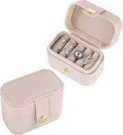 BOLNEY Mini Jewelry Ring Box with 4 Ring Grooves, Small Ring Jewellery Box, Travel Jewelry Box, Pink