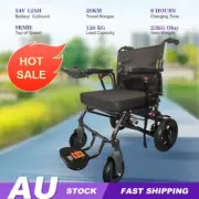 Electric Wheelchair LongRange Lightweight Foldable Lithium Power-AluminiumBlack