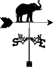 Wind vanes, Outdoor Garden Metal Weathervane Iron Stainless Steel Yard Weather Vane Wind Direction Indicator Black Fighter Wind Measuring Tool