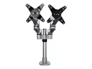 "Desk Mount Dual Monitor Arm, Premium Articulating Monitor Arm, up to 27"" VESA Mount Displays, Height Adjustable Monitor Mount - Silver"