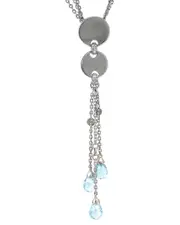 Silver 5.00 ct. tw. Diamond & Blue Topaz Necklace