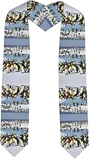 [SKKNT] Happy Penguin Print Graduation Shawl Stole For Academic Commencements Honor Sash Congratulations Gift