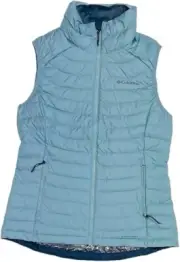 NEW Women's Columbia Light Blue White Out Vest Size Small MSRP $90