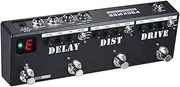 POCKMON Multi-Effects Pedal Strip with Tuner Delay Distortion Overdrive FX Loop Tempo Guitar Effect Pedal Black One Size