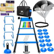 Agility Training Equipment Kids Soccer Football Speed Ladder Hurdles Cones Bag
