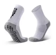 4 Pairs of White Compression Grip Socks Football Training 8-11 Socks Academy Pro
