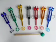 7 Colors Chakra Weighted Tuning Fork With Chakras Sign High Quality