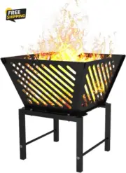 17 Inch Outdoor Fire Pit for Camping, Heavy Duty Portable Wood Burning Firepits