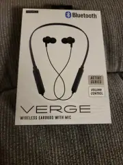 Prime Audio Verge Wireless Earbuds with Mic, Black, Noise Isolating