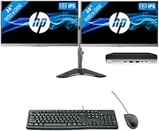 HP 800 G5 Bundle Desktop Mini PC i5-9500T Six-Core 1TB 16GB RAM Windows 11 + Dual 24"" Monitor + Keyboard and Mouse (Renewed), MLDKT97154