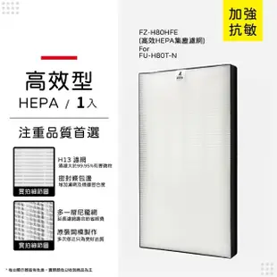 【著媽】濾網HEPA高效型(適用 夏普 SHARP FU-H80T-N FP-J80T-W FP-J60T-W 空氣清淨機 FZ-H80HFE)