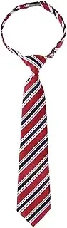 [Retreez] Preppy Stripe Pattern Woven Microfiber Pre-tied Boy's Tie -