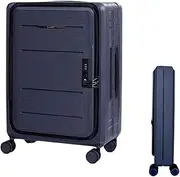 [Habrur] Checked Luggage Carry On Luggage Foldable Suitcases Adjustable Trolley Carry On Luggage Front Open Universal Wheel Luggage Suitcase (Color : A, Size : 26 in)