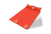 Double Air Bed Self Inflating Mattress Sleeping Mat Camping Camp Hiking Joinable - red