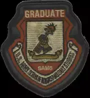 4" AIR FORCE USAF SAMS GRADUATE LEATHER EDGE COLOR HOOK & LOOP EMBROIDERED PATCH