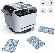 Automatic Card Shuffler & Dealer Machine,360° Rotating Card Dealer with 4 Wireless Dealer Buttons,Rechargeable Poker Machine,for 2-8 People Game(Color:White)
