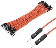 uxcell Male to Male 1Pin Breadboard Jumper Wire 2.54mm Pitch Ribbon Cable 20cm Long Electronics Breadboard Ribbon Cables for Breadboard Electronic Projects Pack of 100,Orange