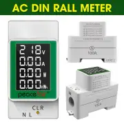 AC 50V-300V 100A DIN Rall Digital Power Energy Watt Kwh Meter Voltmeter Ammeter