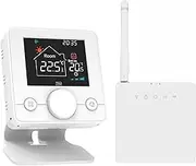 WiFi nt Thermostat Weekly Programming Lock Tempe ure Controller for Wall-Hung Boiler Compat with and Assistant for Voice Control White One Size