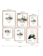 Deluxe Gallery Photo Wall Frame Set B - 6 Frames - Polar Birch