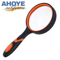 在飛比找PChome24h購物優惠-【Ahoye】光學白玻璃鏡片橡膠手柄放大鏡( led放大鏡 