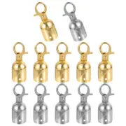 12pcs Rope Cord End Cap Stoppers Guardrail End Connectors Snap Hook Stanchions