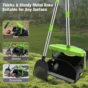 Pooper Scoopers Swivel Bin & Rake with 100 Waste Bag, Stainless Steel Handle Pooper Scoopers for Large Medium Small Dogs Green