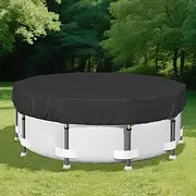 SAFANA 15FT Pool Covers for Above Ground Pools, Round Swimming Pool Cover [Upgrade 420D Thicker] Protective Leaf Cover with Reflective Strip, Tear Resistant Durability Fabric, UV Resistance, Black