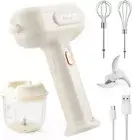 3-in-1 3-Speed Self-Control Hand Mixer electric handheld with Garlic Chopper