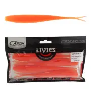 Catch Black Label Livies Jerkshad Soft Bait 5in Orange Ochre Qty 5