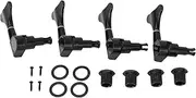 4R Bass Guitar Tuning Pegs, Black Metal Sealed Machine Heads, 17:1 Gear Ratio, Easy Installation, outstanding Replacement for Old Tuners, Enhanced Tuning Stability for 4 String B