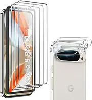 for Google Pixel 9 Pro XL Screen Protector,[3+3+1 Pack] Tempered Glass Film+ Camera Lens Protector+Mounting Positioner Accessories,No Bubbles,Anti-Scratch