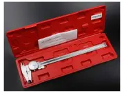 12'' by 0.001''/300mm by 0.02mm Dual Needle Precision Dial Caliper,Imperial/M...