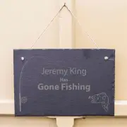 Gone Fishing Personalised Slate Sign