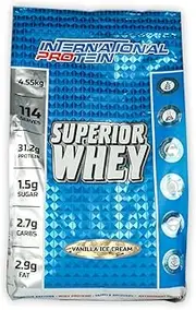 International Protein Superior Whey Vanilla Ice Cream Flavour Protein Powder 4.55 kg