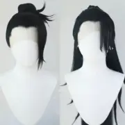 Jujutsu Kaisen Geto Suguru Cosplay Wig Black Long Hair Handmade Halloween Prop