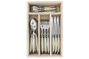 Laguiole By Andre Verdier Debutant Serrated Knife 24 Piece Cutlery Set - Ivory