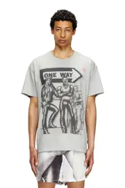 [Diesel] Diesel - T-shirt with graphic print - T-Shirts - Unisex - Grey M Grey