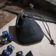 Handmade Leather Dice Bag Black for 3 Sets of Dice DND RPG Board Game Accessory