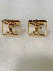 Set of Timberjack Gold Cufflinks Donkey Skidder Lumberjack Forestry
