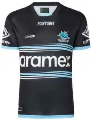 Cronulla Sharks 2023 NRL Mens Black Training Jersey Sizes S-7XL BNWT
